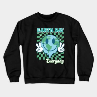 Earth Day Everyday Smile Face Hippie 54th Earth Day Anniversary Crewneck Sweatshirt